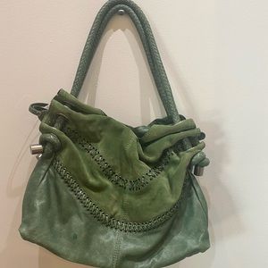 Lockheart Green Leather Hobo Style Bag